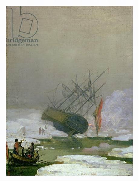 Постер Ship in the Polar Sea, 12th December 1798 с типом исполнения На холсте в раме в багетной раме 221-03