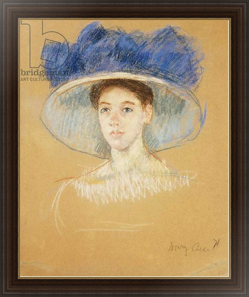 Постер Head of a Woman with a Large Hat, c.1909 с типом исполнения На холсте в раме в багетной раме 1.023.151