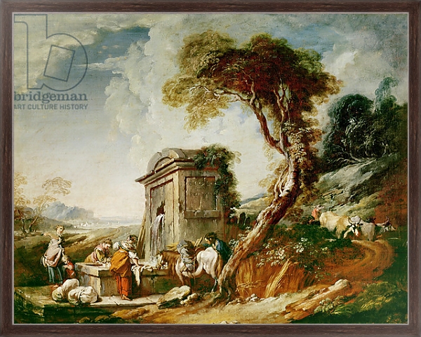 Постер The Washerwomen, c.1730 с типом исполнения На холсте в раме в багетной раме 221-02