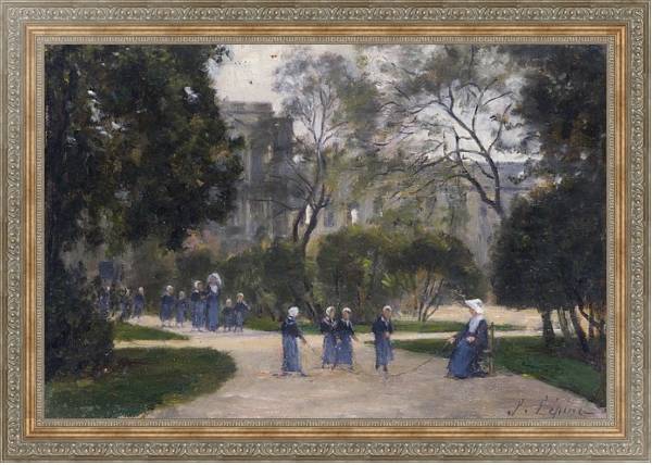 Постер Монашки и школьницы с саду Тюльери с типом исполнения На холсте в раме в багетной раме 484.M48.310