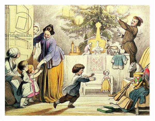 Постер Decorating the Christmas Tree с типом исполнения На холсте в раме в багетной раме 221-03