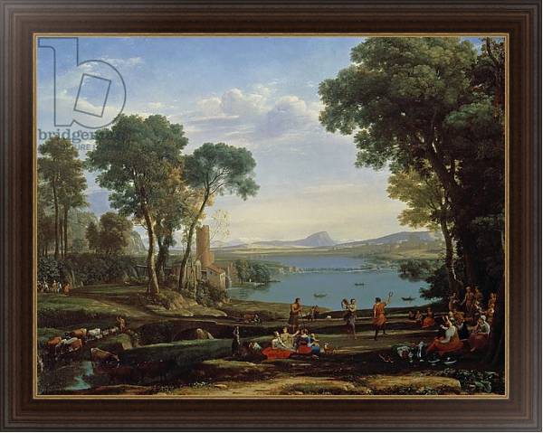 Постер Landscape with the Marriage of Isaac and Rebekah 1648 с типом исполнения На холсте в раме в багетной раме 1.023.151