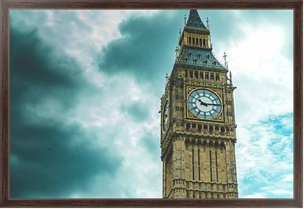 Постер Часы на Лондонском Биг Бене с типом исполнения На холсте в раме в багетной раме 221-02