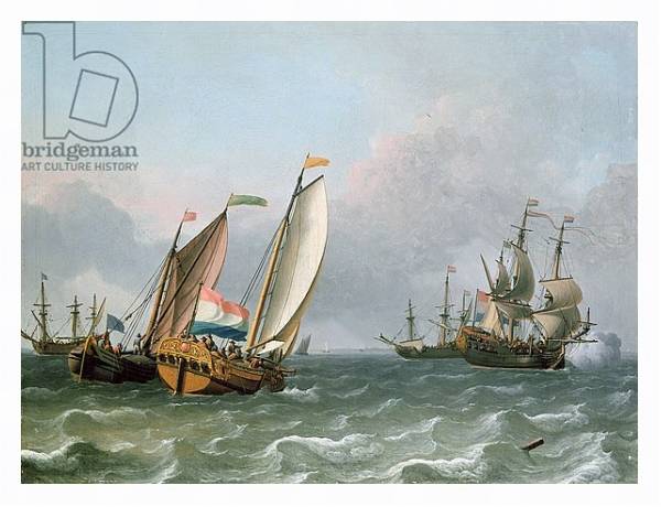 Постер Dutch Shipping in a Choppy Sea с типом исполнения На холсте в раме в багетной раме 221-03