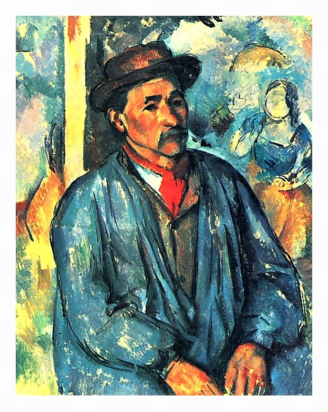 Постер Крестьянин в голубой блузе с типом исполнения На холсте в раме в багетной раме 221-03
