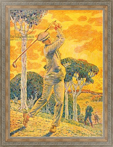 Постер Golf, cover illustration for 'Vie au Grand Air', 15th September 1919 с типом исполнения На холсте в раме в багетной раме 484.M48.310