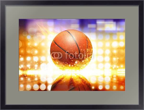 Постер Баскетбольный мяч 3 с типом исполнения Под стеклом в багетной раме 221-01