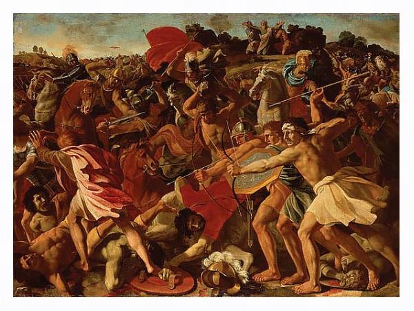 Постер Битва израильтян с амалекитянами с типом исполнения На холсте в раме в багетной раме 221-03