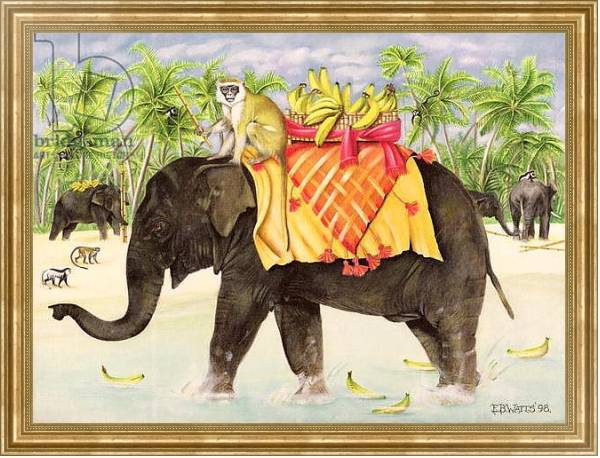 Постер Elephants with Bananas, 1998 с типом исполнения На холсте в раме в багетной раме NA033.1.051