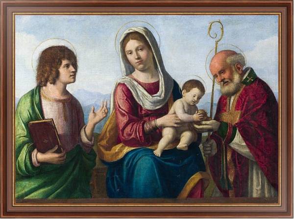 Постер Дева Мария с младенцем со Святыми с типом исполнения На холсте в раме в багетной раме 35-M719P-83