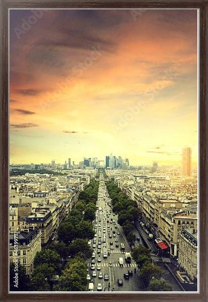 Постер Утро в Париже с типом исполнения На холсте в раме в багетной раме 221-02