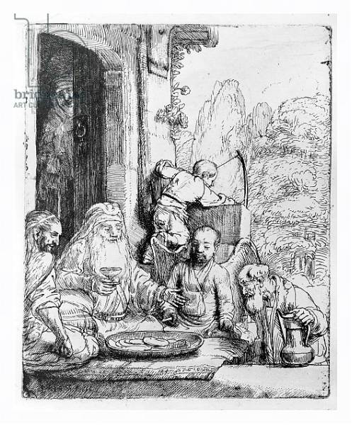 Постер Abraham entertaining the angels, 1656 с типом исполнения На холсте в раме в багетной раме 221-03