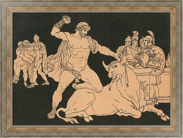 Постер Entellus killing the Bull с типом исполнения На холсте в раме в багетной раме 484.M48.310