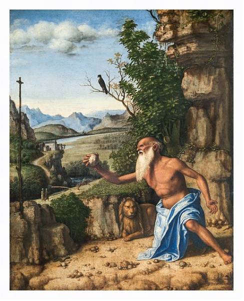 Постер Святой Жером на природе с типом исполнения На холсте в раме в багетной раме 221-03