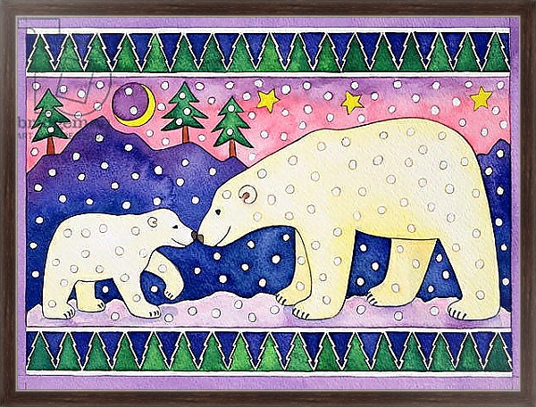 Постер Polar Bears с типом исполнения На холсте в раме в багетной раме 221-02