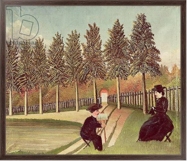 Постер The Artist Painting his Wife, 1900-05 с типом исполнения На холсте в раме в багетной раме 221-02