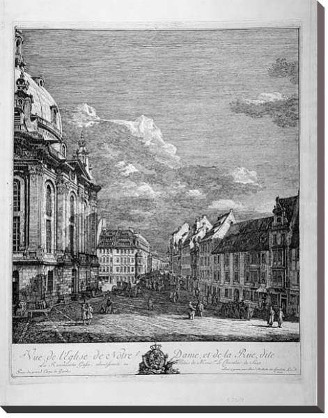 Постер Вид на Фрауэнкирхе в Дрездене с типом исполнения На холсте без рамы