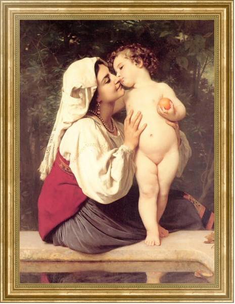 Постер Поцелуй с типом исполнения На холсте в раме в багетной раме NA033.1.051