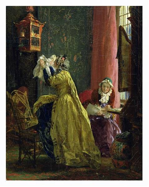Постер In the Boudoir, 1851 с типом исполнения На холсте в раме в багетной раме 221-03