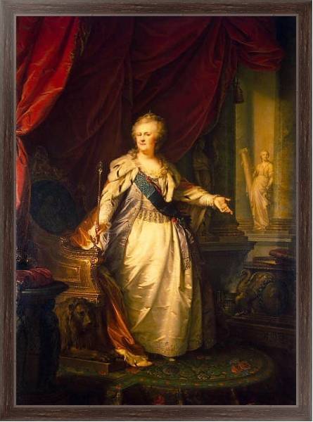 Постер Портрет Екатерины II 2 с типом исполнения На холсте в раме в багетной раме 221-02