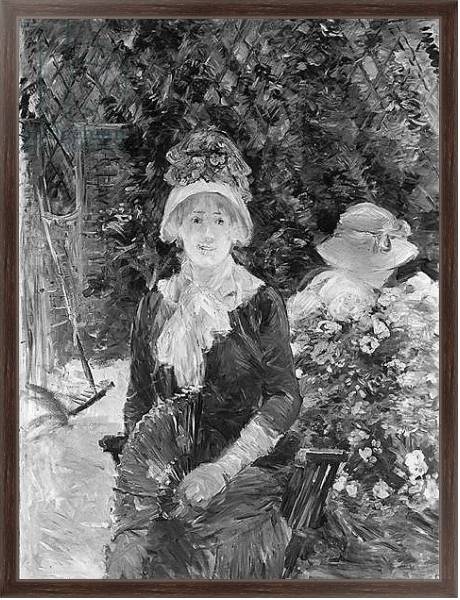 Постер Young Woman in a Garden, 1883 с типом исполнения На холсте в раме в багетной раме 221-02