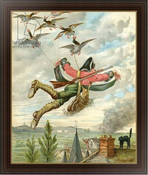 Постер Lifted from earth by ducks, c.1886 с типом исполнения На холсте в раме в багетной раме 1.023.151