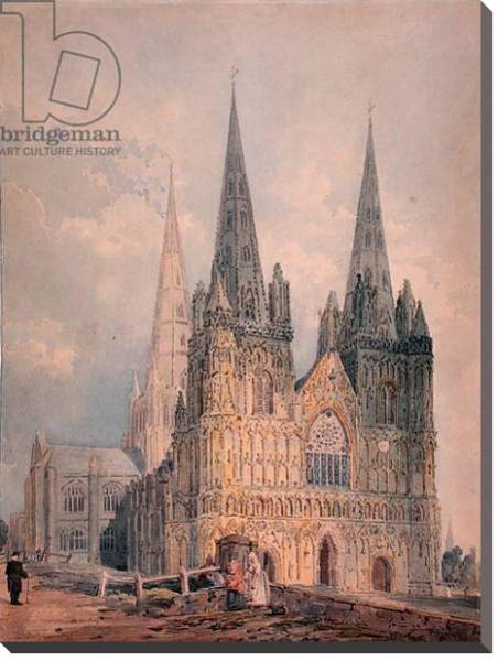 Постер Lichfield Cathedral, Staffordshire, 1794 с типом исполнения На холсте без рамы