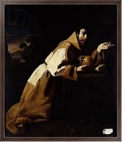Постер St. Francis in Meditation, 1639 с типом исполнения На холсте в раме в багетной раме 221-02