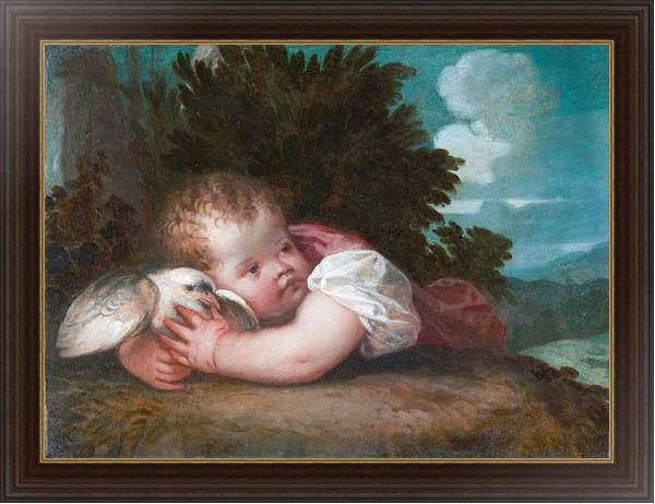 Постер Мальчик с птицей с типом исполнения На холсте в раме в багетной раме 1.023.151
