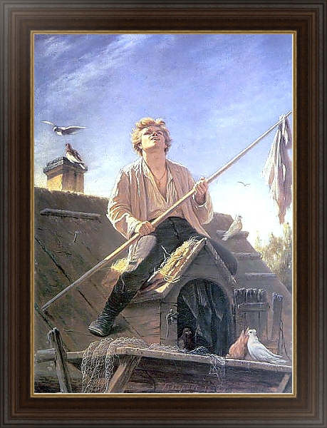 Постер Голубятник. 1874 с типом исполнения На холсте в раме в багетной раме 1.023.151