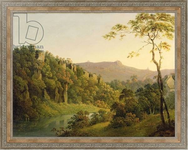 Постер View in Matlock Dale, Looking Towards Black Rock Escarpment, c.1780-5 с типом исполнения На холсте в раме в багетной раме 484.M48.310