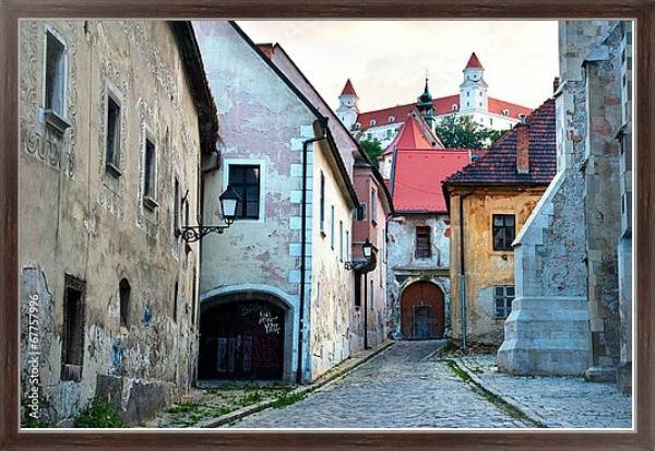 Постер Словакия, Братислава. Старый город с типом исполнения На холсте в раме в багетной раме 221-02