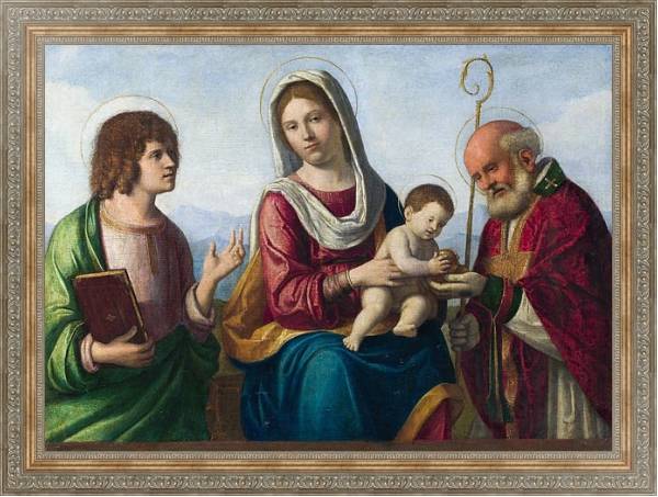 Постер Дева Мария с младенцем со Святыми с типом исполнения На холсте в раме в багетной раме 484.M48.310