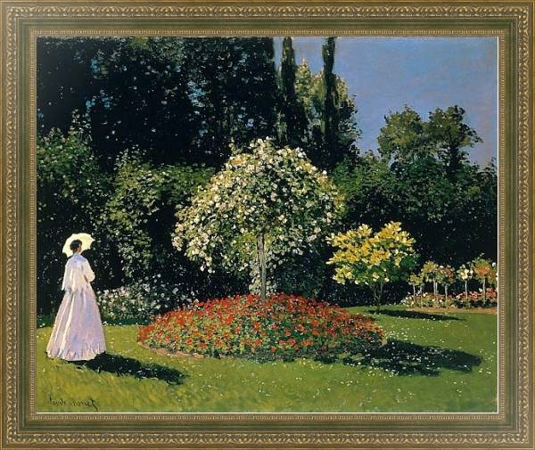 Постер Жанна-Маргарита Лекадр в саду с типом исполнения На холсте в раме в багетной раме 484.M48.640