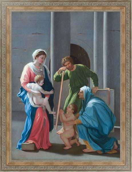 Постер Священная Семья со Святыми Элизабет и Джоном с типом исполнения На холсте в раме в багетной раме 484.M48.310