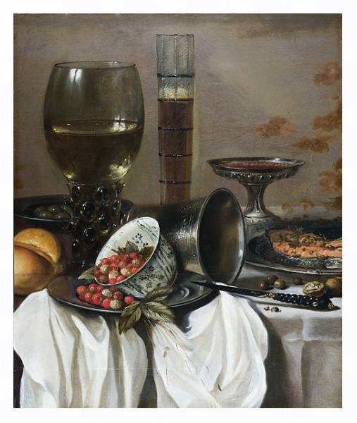 Постер Натюрморт с посудой для питья с типом исполнения На холсте в раме в багетной раме 221-03