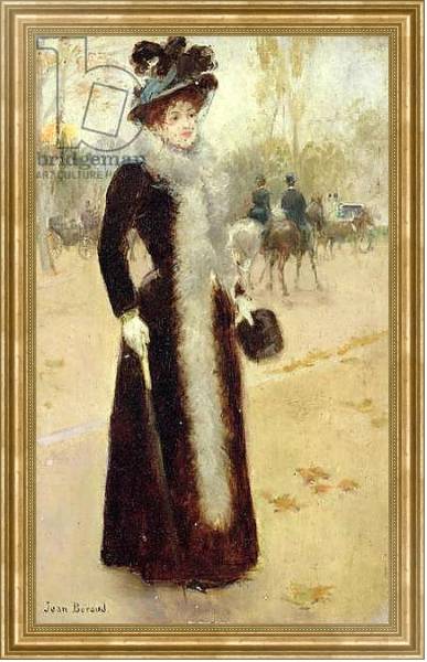 Постер A Parisian Woman in the Bois de Boulogne, c.1899 с типом исполнения На холсте в раме в багетной раме NA033.1.051