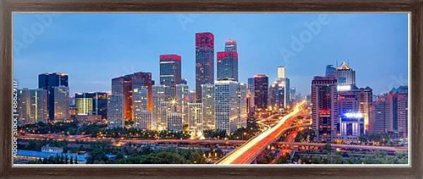Постер Китай. Пекин. Закатная панорама с типом исполнения На холсте в раме в багетной раме 221-02