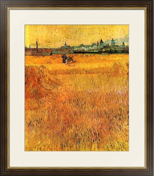 Постер Арль, вид с пшеничных полей с типом исполнения Под стеклом в багетной раме 1.023.036