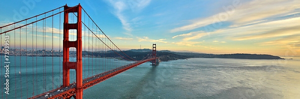 Постер США, Сан-Франциско. Golden Gate Bridge с типом исполнения На холсте без рамы