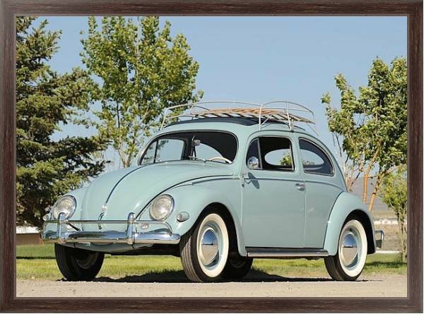 Постер Volkswagen Beetle '1953–57 с типом исполнения На холсте в раме в багетной раме 221-02