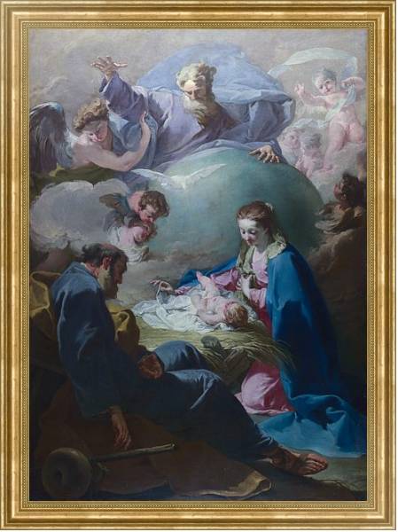 Постер Рождение с Богом-Отцом и Святым Духом с типом исполнения На холсте в раме в багетной раме NA033.1.051