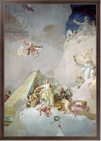 Постер The Glory of Spain, from the ceiling of the Throne Room, 1762-66 с типом исполнения На холсте в раме в багетной раме 221-02
