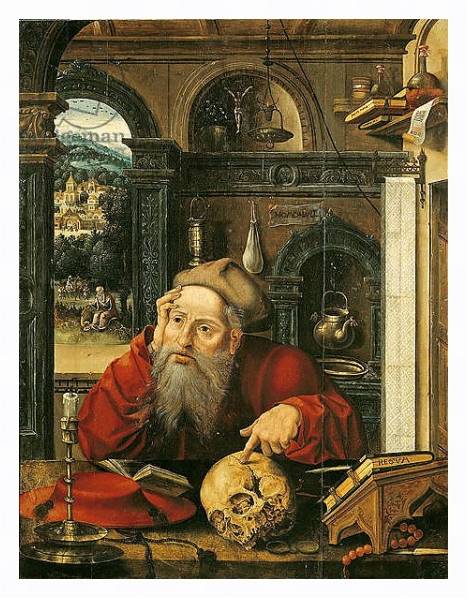 Постер St. Jerome in his Study с типом исполнения На холсте в раме в багетной раме 221-03