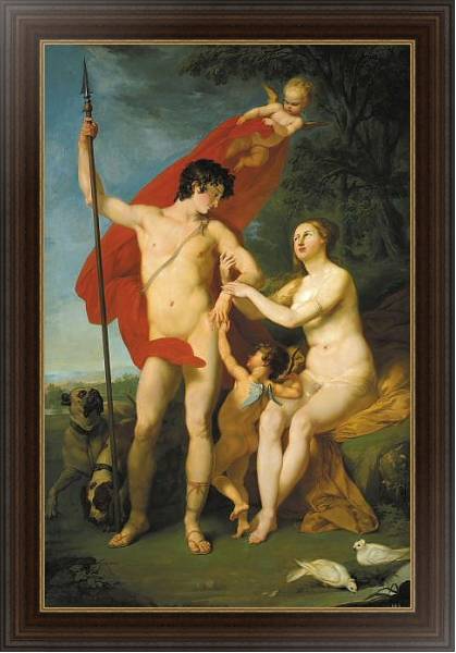 Постер Венера и Адонис. 1782 с типом исполнения На холсте в раме в багетной раме 1.023.151