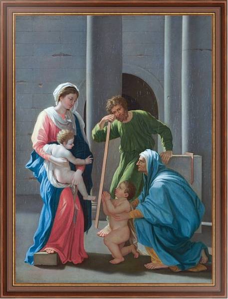 Постер Священная Семья со Святыми Элизабет и Джоном с типом исполнения На холсте в раме в багетной раме 35-M719P-83