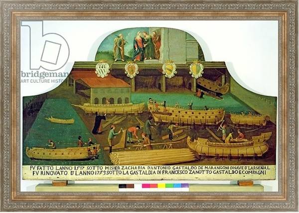 Постер Sign for the Marangoni Family of shipbuilders, Venetian, 1517 с типом исполнения На холсте в раме в багетной раме 484.M48.310