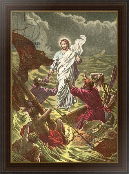 Постер Jesus walking on the water с типом исполнения На холсте в раме в багетной раме 1.023.151
