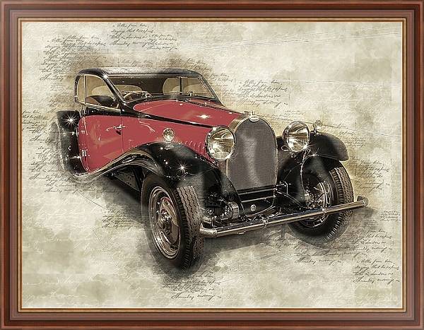Постер bugatti, 1932 с типом исполнения На холсте в раме в багетной раме 35-M719P-83