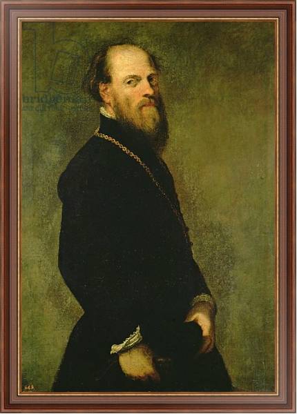 Постер The Man with the Gold Chain, c.1550 с типом исполнения На холсте в раме в багетной раме 35-M719P-83